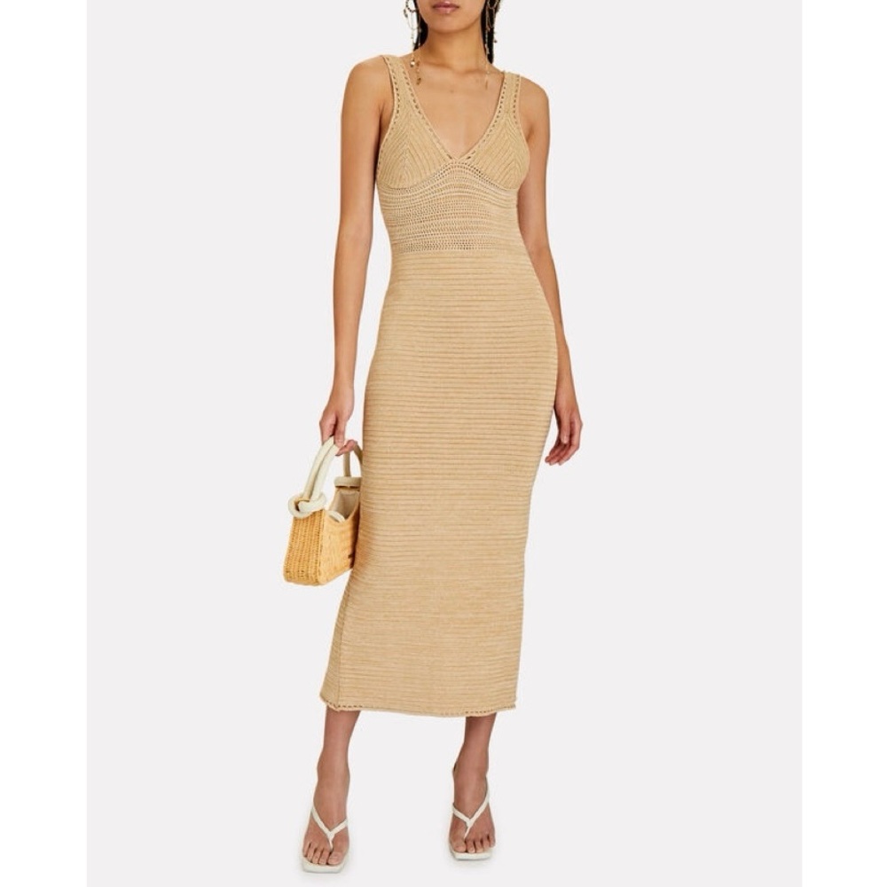 NEW Ronny Kobo Darcy Madi Open-Back Knit Maxi Dress